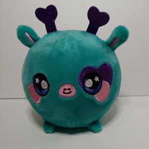 Squeezamals Blue Turquoise Purple Pink Heart Round Stuffed Plush 4 inch 2019